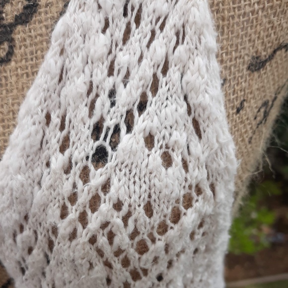 Mossimo Open Knit Fringe Trim Cardigan Sweater S - Picture 4 of 6